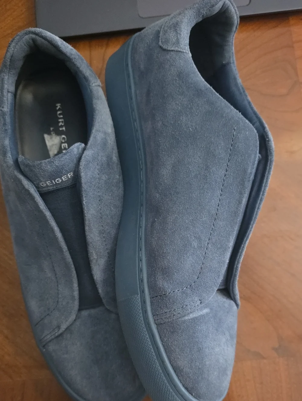 Kurt Geiger Men's Suede Slip-On Sneakers in Slate Blue Size 10 Awesome Condition